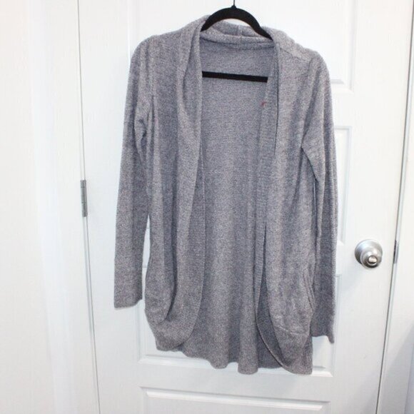 Barefoot Dreams Medium Gray CozyChic Lite Circle Cardigan Sweater Pockets - Picture 1 of 3